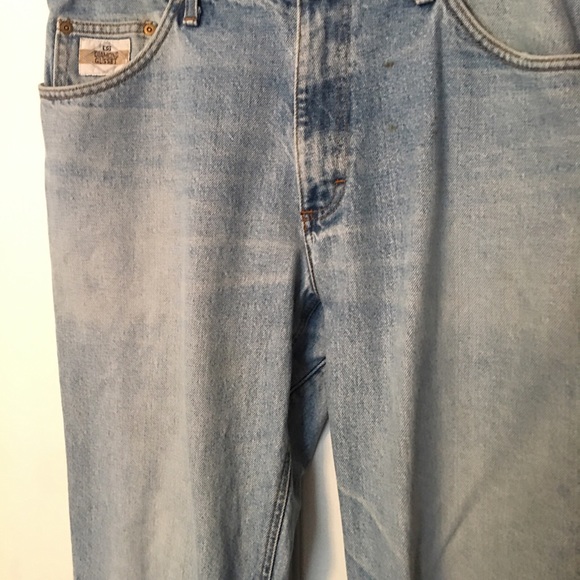 Diamond Gusset Mens 36x30 Straight Leg Jeans Blue Zip Fly Light Wash. - Picture 5 of 12